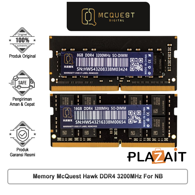 McQuest Hawk Memory DDR4 3200MHz For NB