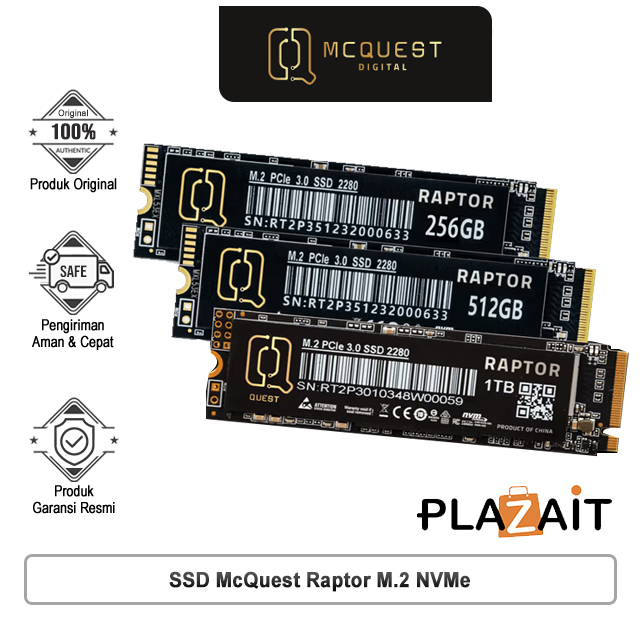 McQuest Raptor SSD Internal M.2 Pcie NVMe