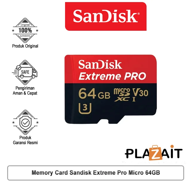 Memory Card Sandisk Extreme Pro Micro SDHC UHS-I Card 64GB (SDSQXXG-064G-GN6MA)