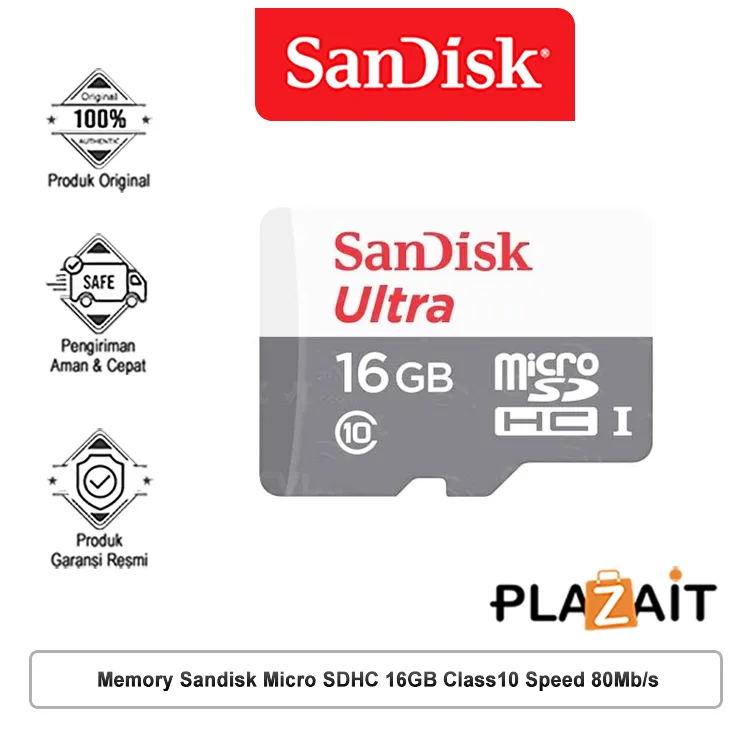 Memory Sandisk Micro SDHC 16GB Class10 Speed 80Mb/s (SDSQUNS-016G-GN3MN)