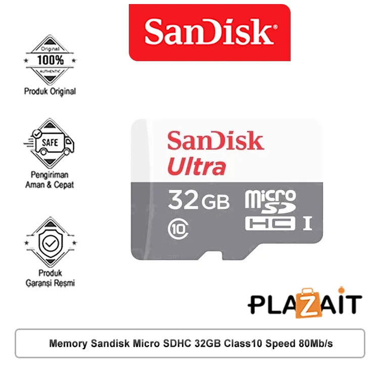 Memory Sandisk Micro SDHC 32GB Class10 Speed 80Mb/s (SDSQUNS-032G-GN3MN)