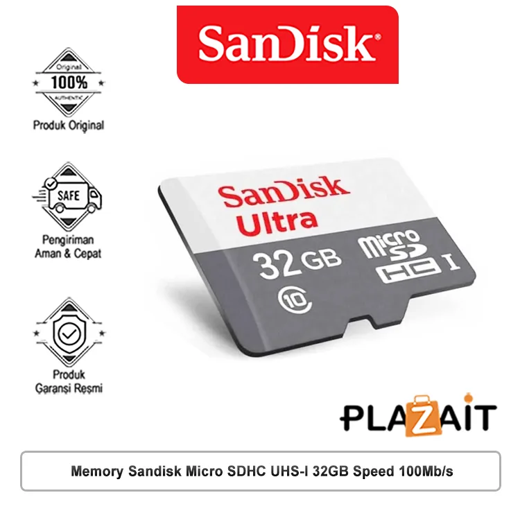 Memory Sandisk Micro SDHC UHS-I 32GB Speed 100Mb/s (SDSQUNR-032G-GN3MN)