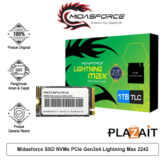 Midasforce SSD NVMe PCIe Gen3x4 Lightning Max 2242 - 1TB