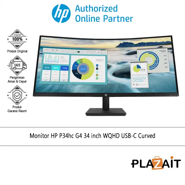 Monitor HP P34hc G4 34 inch WQHD USB-C Curved