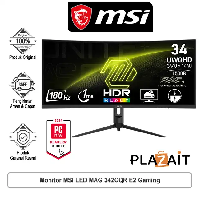 MSI Monitor LED MAG 342CQR E2 Gaming - Curved UWQHD 34" Inch