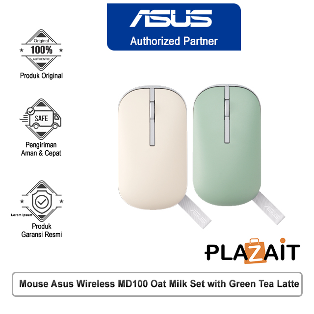 Mouse Asus Wireless MD100 Oat Milk Set with Green Tea Latte