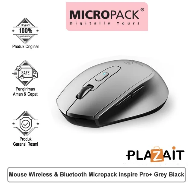Mouse Wireless & Bluetooth Micropack Inspire Pro+ BT-730WT-GB /Grey Black