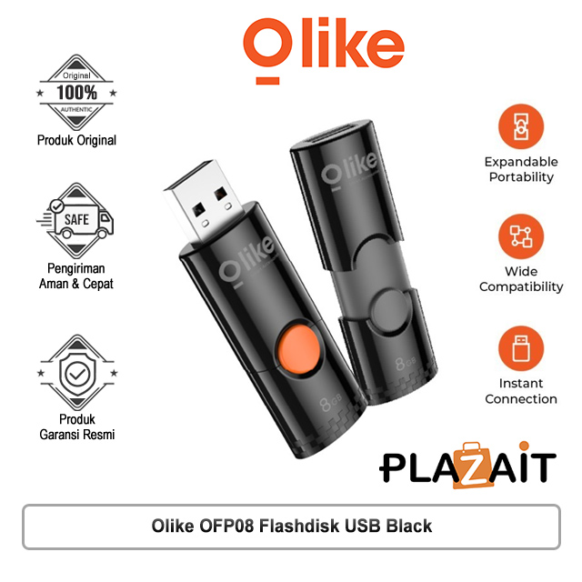 Olike OFP08 Flashdisk Hight Speed Memory Secure Data Transfers Instant Black