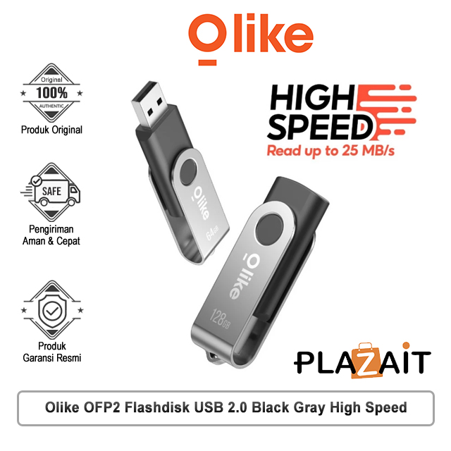 Olike OFP2 Flashdisk USB 2.0 Black Gray High Speed