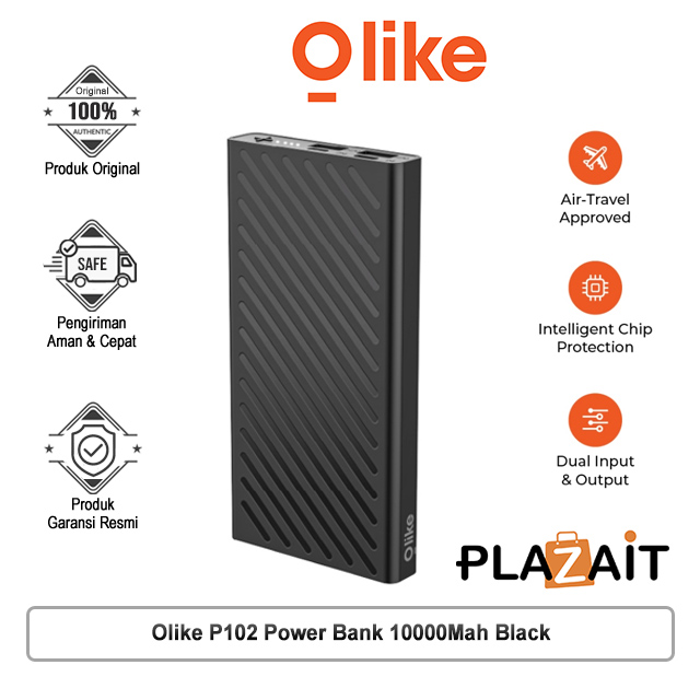 Olike P102 Powerbank 10000mAh Dual Input & Output Travel Friendly