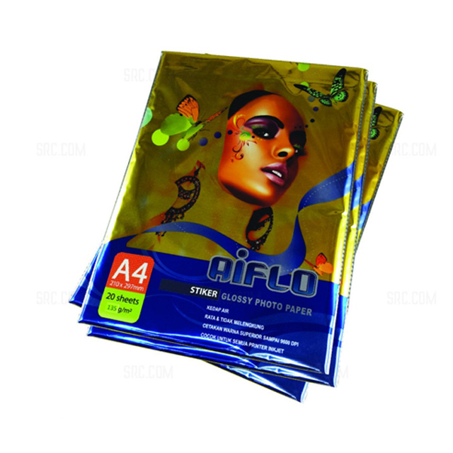 Photo Paper AIFLO A4 Stiker Glossy 110GSM 20SHT (70 pack/Box)