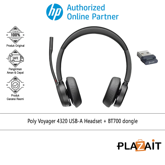 Poly Voyager 4320 Microsoft Teams Certified USB-A Headset +BT700 dongle