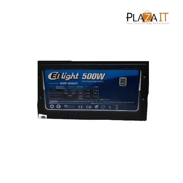 Power Supply ENLIGHT Black Silver 500W (ENP-500DT)