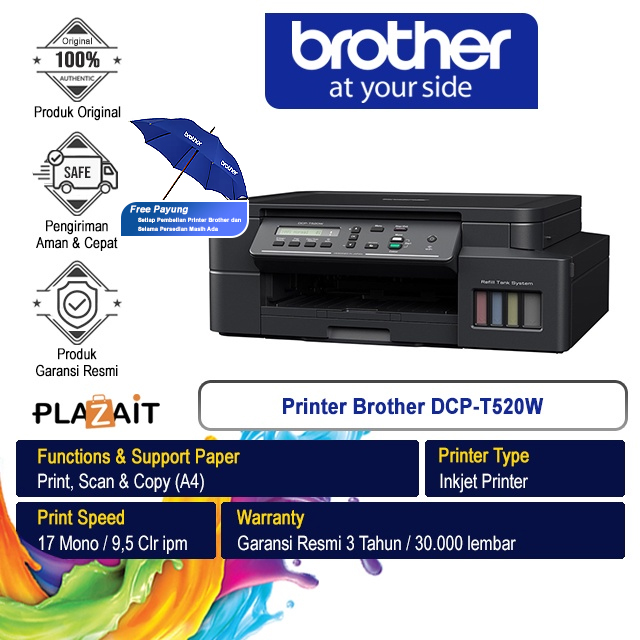Printer Brother DCP-T520W Wireless Print - Scan - Copy