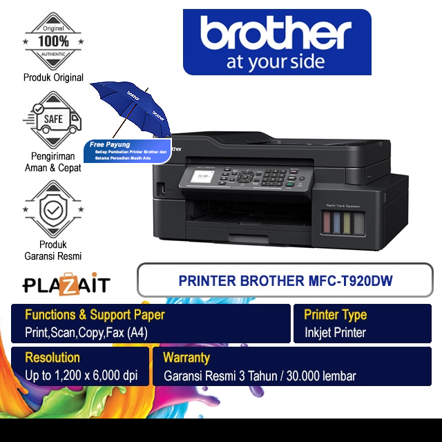 Printer Brother MFC-T920DW Wireless Printer - Copy - Scan - Fax - ADF