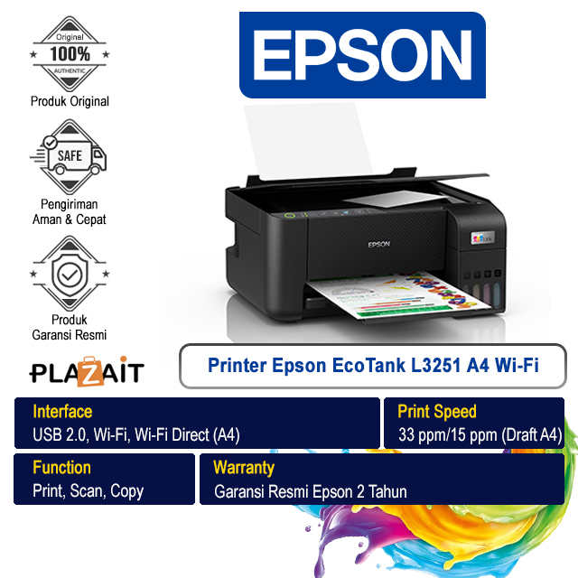 Printer Epson EcoTank L3251 A4 Wi-Fi All-in-One