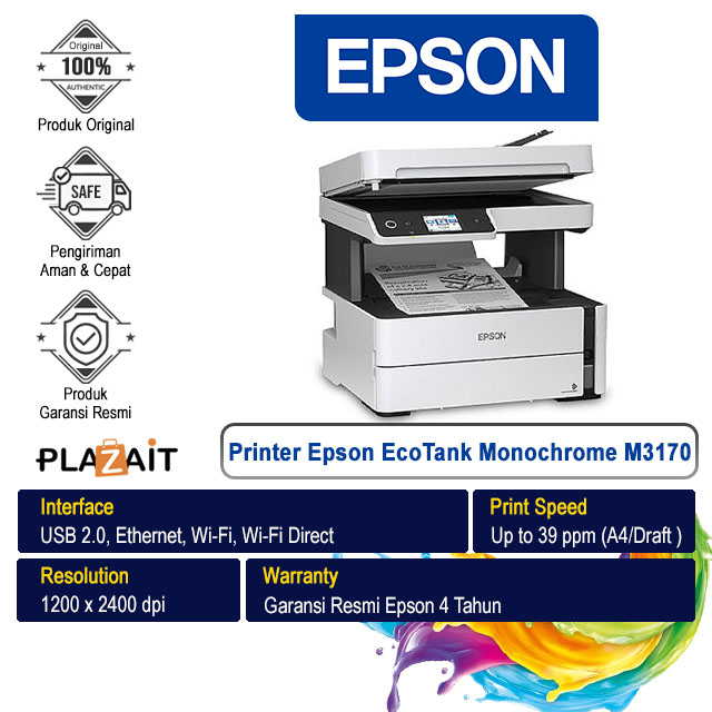 Printer Epson EcoTank Monochrome M3170 A4 Wi-Fi Duplex All in One