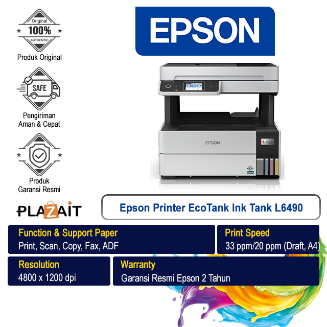 Printer Epson EcoTank Ink Tank L6490 A4 Wi-Fi Duplex - All In One
