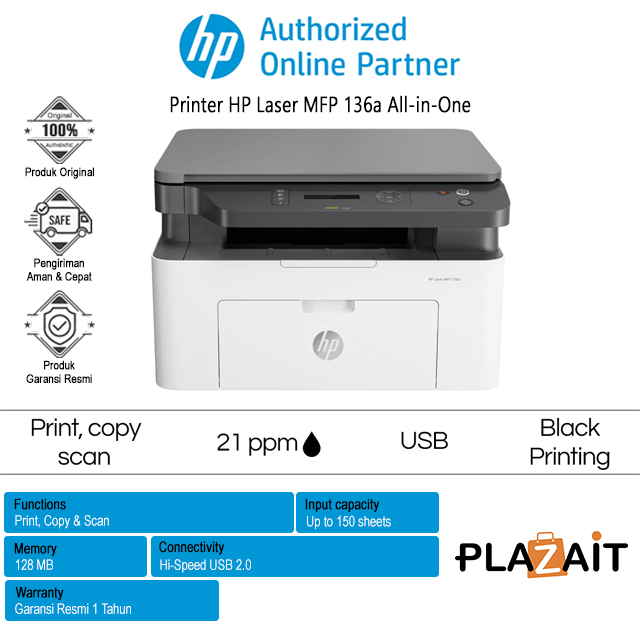Printer HP Laser MFP 136a All-in-One