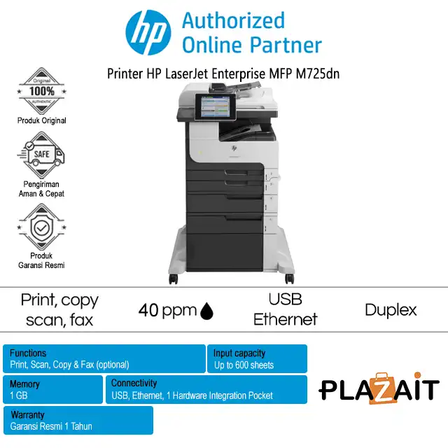 Printer HP LaserJet Enterprise MFP M725dn