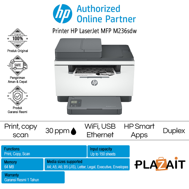 Printer HP Laserjet MFP M236sdw All-In-One Wireless