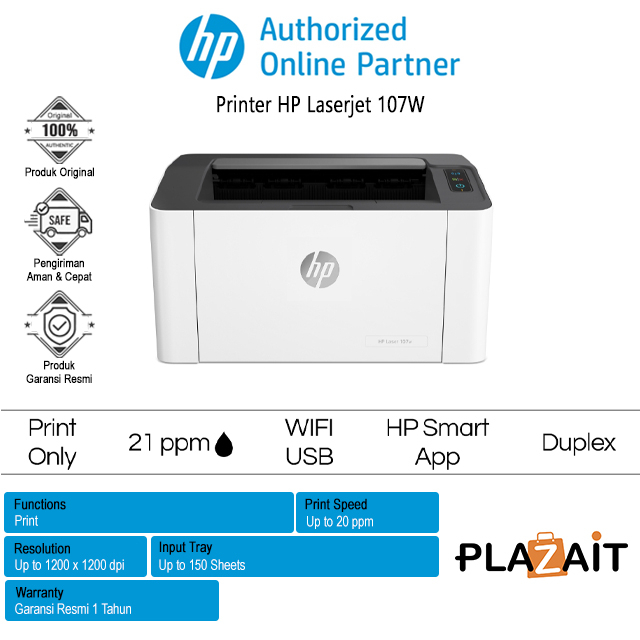 Printer HP Mono Laserjet 107W - Print Only Wireless