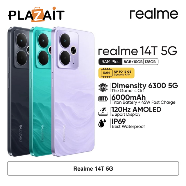 Realme 14T 5G 8/128GB | 8/256GB - Garansi Resmi