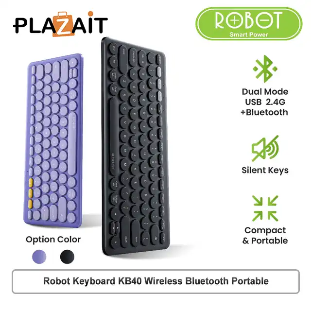 Robot Keyboard KB40 Wireless Bluetooth Portable Easy Switch Multi-Device