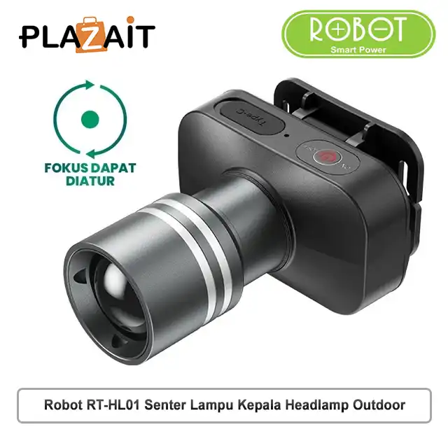 Robot RT-HL01 Senter Lampu Kepala Headlamp Outdoor Camping/Emergency Lamp LED 1800mAh