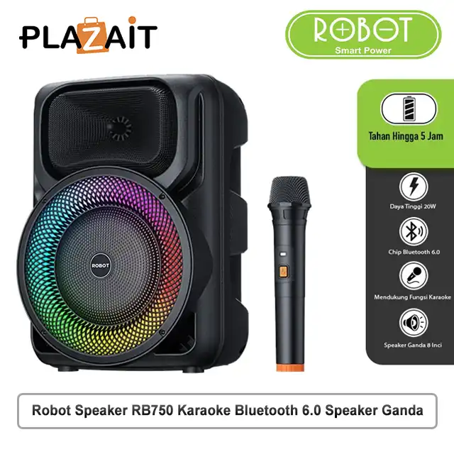 Robot Speaker RB750 Karaoke Bluetooth 6.0 Speaker Ganda