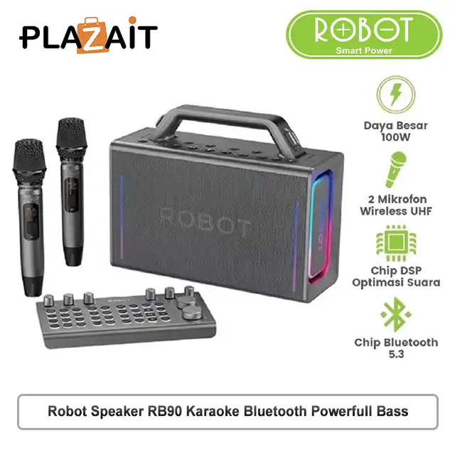 Robot Speaker RB90 Karaoke Bluetooth RGB IPX6 100W Powerfull Bass