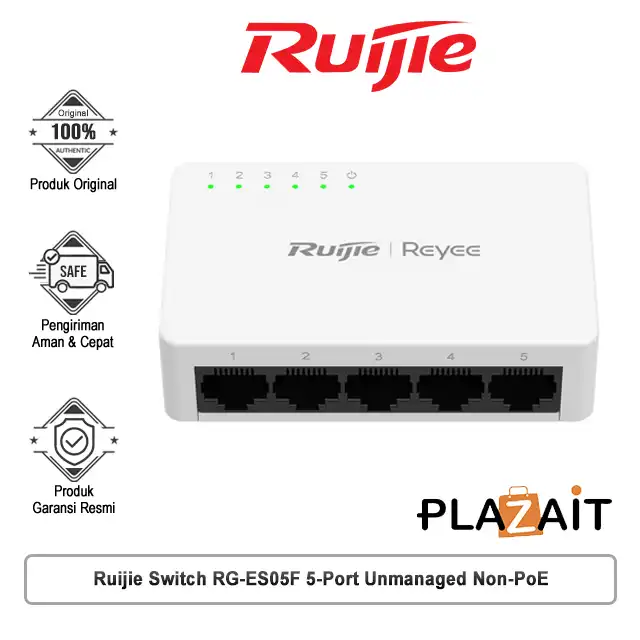 Ruijie Switch RG-ES05F 5-Port 10/100 Mbps Unmanaged Non-PoE
