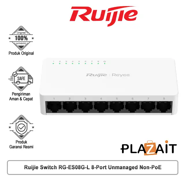 Ruijie Switch RG-ES08G-L 8-Port 10/100/1000 Mbps Unmanaged Non-PoE
