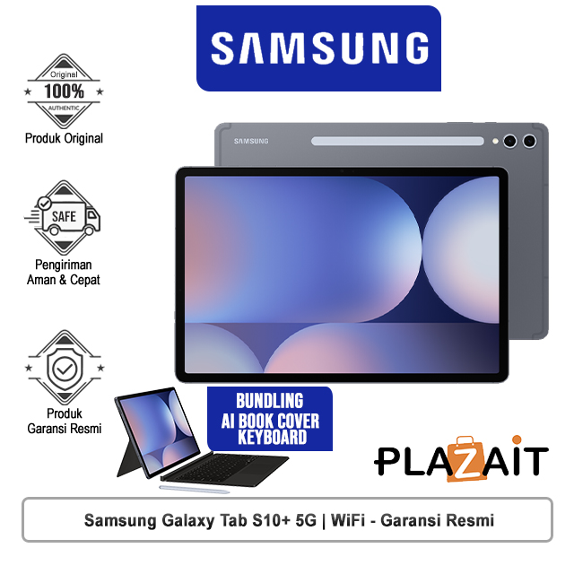 Samsung Galaxy Tab S10+ 5G | WiFi 12/256GB + Al Book Cover Keyboard - Garansi Resmi