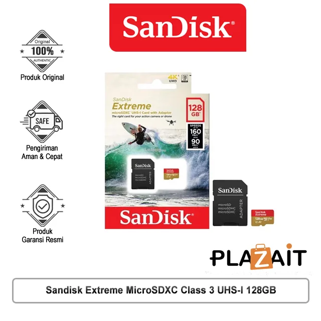 Sandisk Extreme MicroSDXC Class 3 UHS-I 128GB [SDSQXA1-128G-GN6AA]