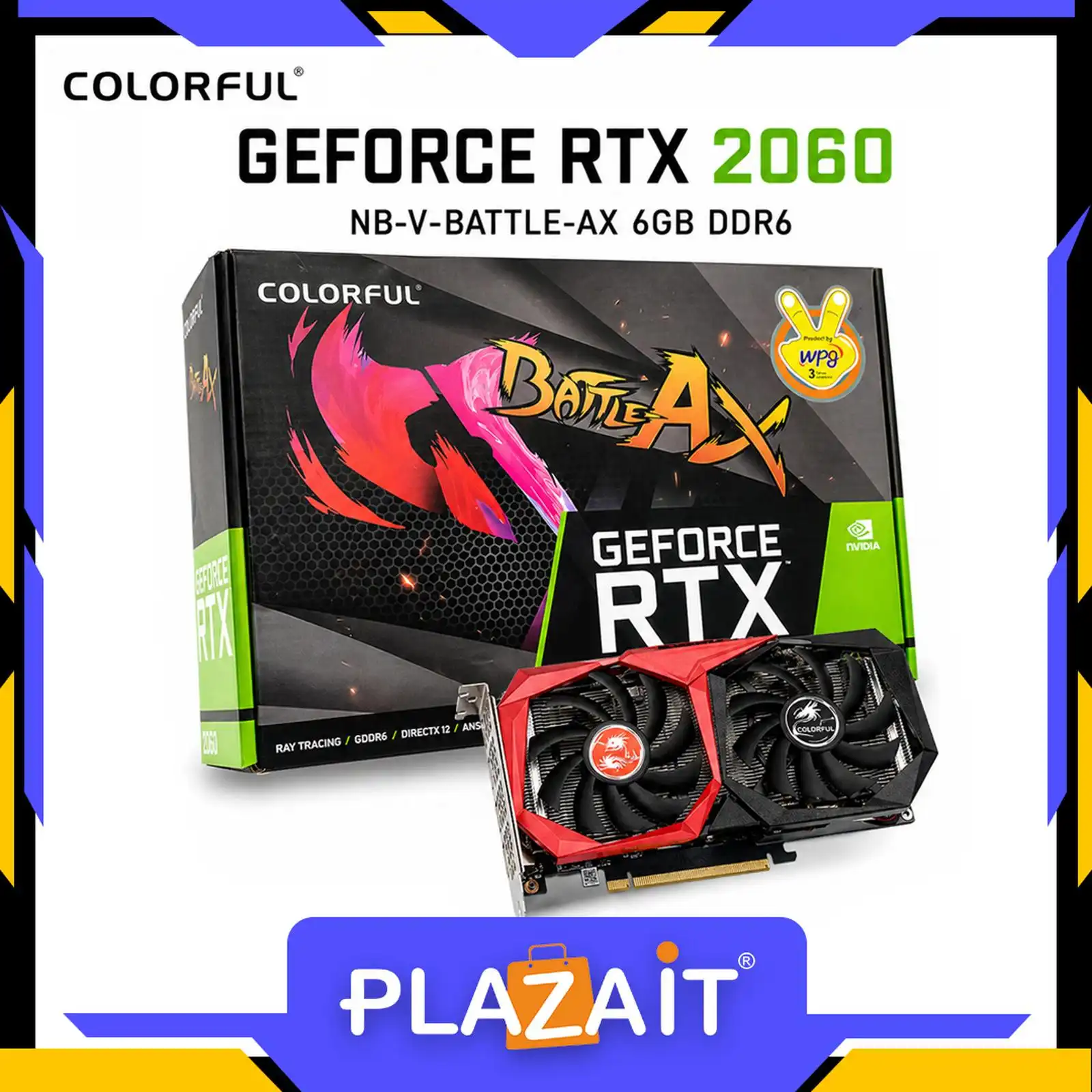 VGA COLORFUL GEFORCE RTX 2060 NB-V - BATTLE-AX 6GB GDDR6 LIKE NEW