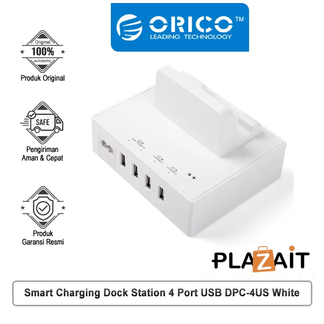 Smart Charging Dock Station 4 Port USB DPC-4US White