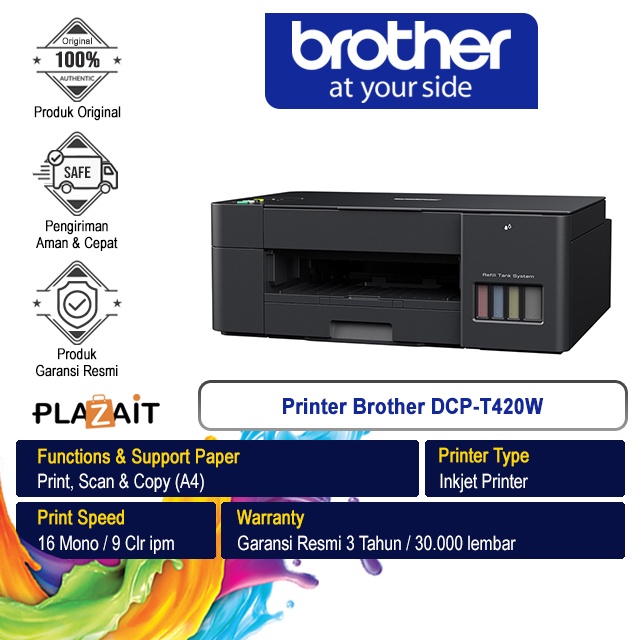 Brother Printer Ink Tank DCP-T420W A4 WiFi - All In One (Print, Scan, Copy)