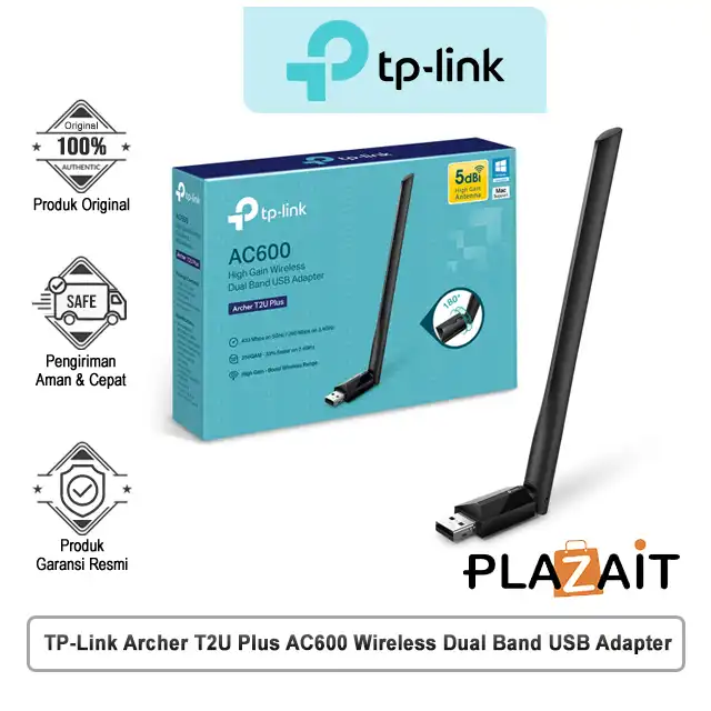 TP-Link Archer T2U Plus AC600 High Gain Wireless Dual Band USB Adapter