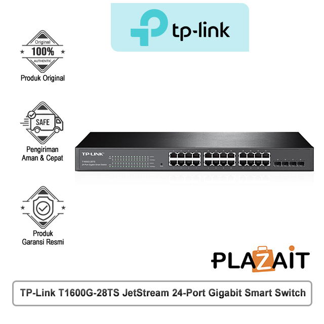 TP-Link T1600G-28TS JetStream 24-Port Gigabit Smart Switch with 4 SFP Slots