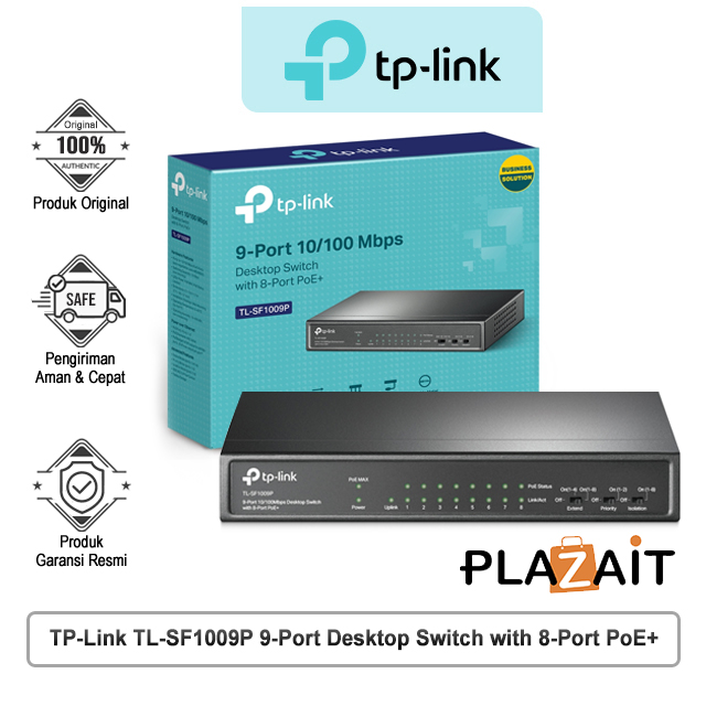TP-Link TL-SF1009P 9-Port 10/100Mbps Desktop Switch with 8-Port PoE+