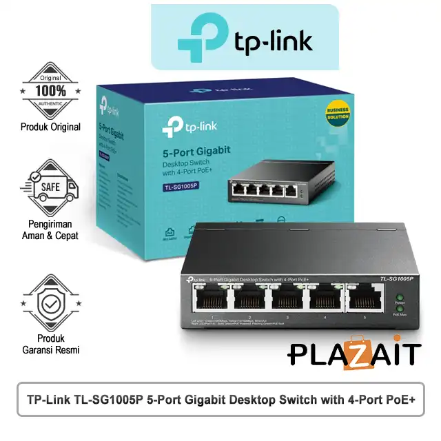 TP-Link TL-SG1005P 5-Port Gigabit Desktop Switch with 4-Port PoE+
