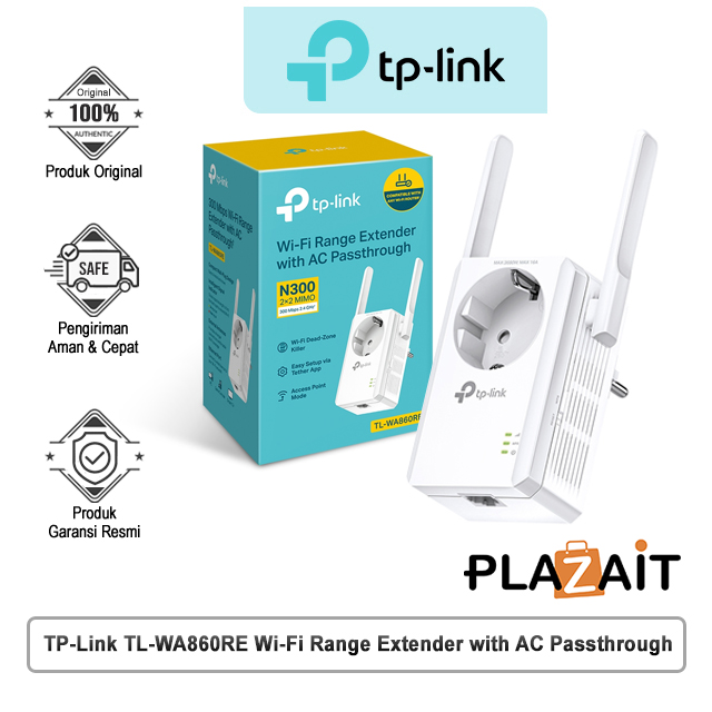 TP-Link TL-WA860RE 300Mbps Wi-Fi Range Extender with AC Passthrough