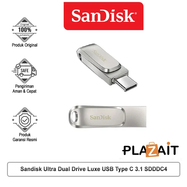 USB Flashdisk Sandisk Ultra Dual Drive Luxe USB Type-C OTG USB 3.1