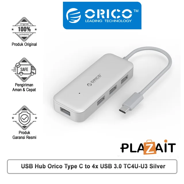 USB Hub Orico Type C to 4x USB 3.0 TC4U-U3 Silver