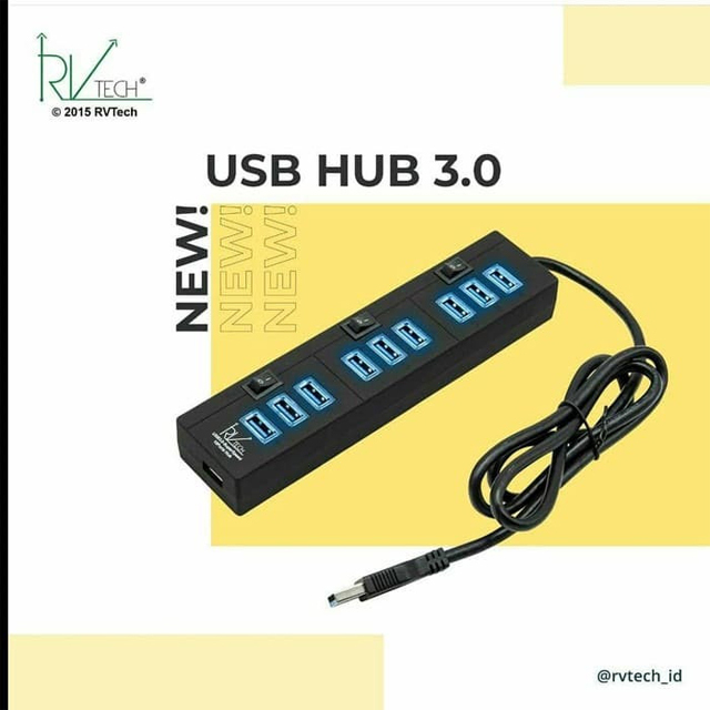 USB Hub RVTech 10 PORT SAKLAR USB 3.0