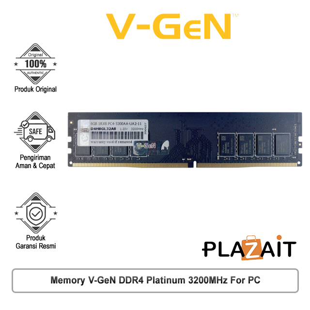 V-GeN Memory DDR4 Platinum 3200MHz For PC - 8GB