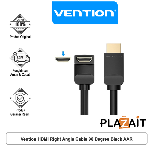 Vention AAR HDMI Right Angle Kabel 90 Degree Black