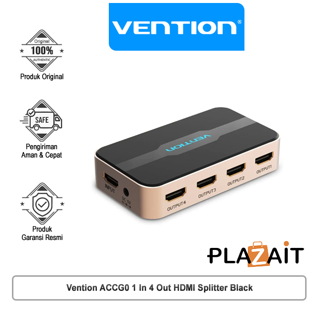 Vention ACC 1 In 4 Out HDMI Splitter HDMI Proyektor Black