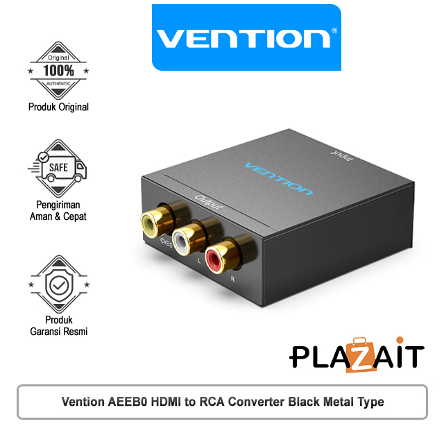 Vention AEE HDMI to RCA Adapter Converter Black Metal Game Console
